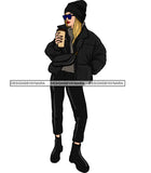 Winter Fall Fashion Woman Model Casual Clothing Outfit Cold Weather Jacket Coat Sweater Autumn SVG JPG PNG Clipart Cricut Silhouette Cut Cutting