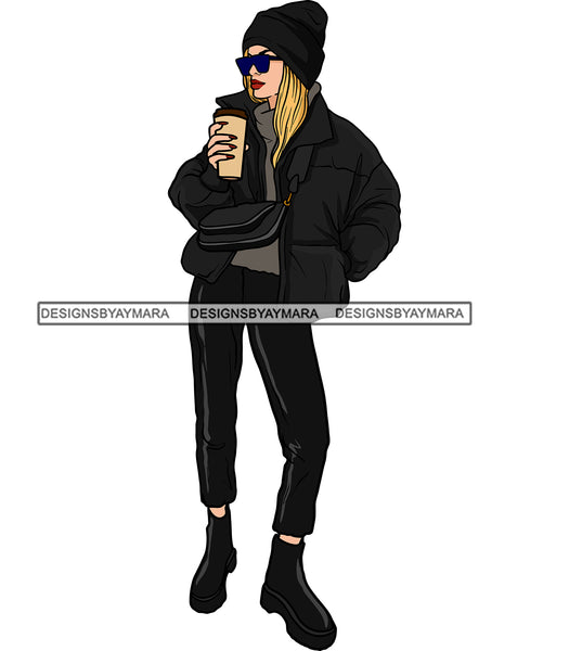 Winter Fall Fashion Woman Model Casual Clothing Outfit Cold Weather Jacket Coat Sweater Autumn SVG JPG PNG Clipart Cricut Silhouette Cut Cutting