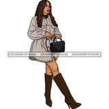 Winter Fall Fashion Woman Model Casual Clothing Outfit Cold Weather Jacket Coat Sweater Autumn SVG JPG PNG Clipart Cricut Silhouette Cut Cutting