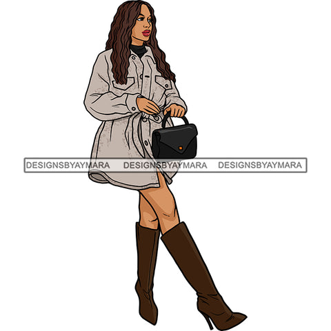 Winter Fall Fashion Woman Model Casual Clothing Outfit Cold Weather Jacket Coat Sweater Autumn SVG JPG PNG Clipart Cricut Silhouette Cut Cutting