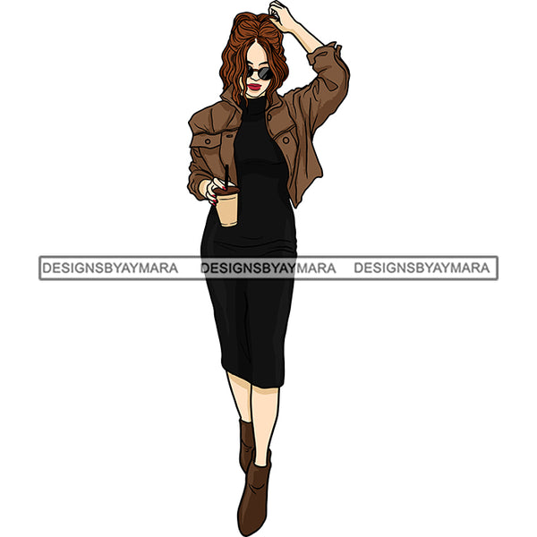 Winter Fall Fashion Woman Model Casual Clothing Outfit Cold Weather Jacket Coat Sweater Autumn SVG JPG PNG Clipart Cricut Silhouette Cut Cutting