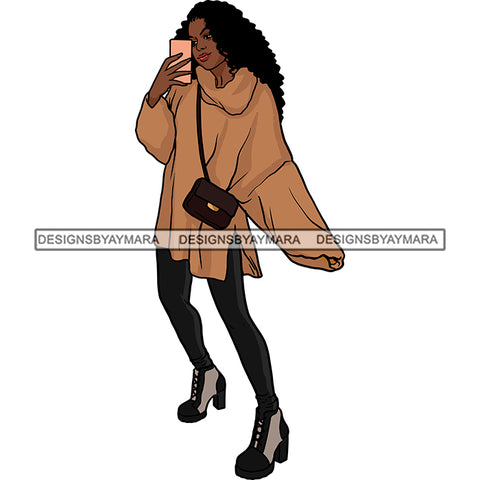Winter Fall Fashion Woman Model Casual Clothing Outfit Cold Weather Jacket Coat Sweater Autumn SVG JPG PNG Clipart Cricut Silhouette Cut Cutting