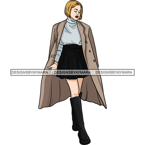 Winter Fall Fashion Woman Model Casual Clothing Outfit Cold Weather Jacket Coat Sweater Autumn SVG JPG PNG Clipart Cricut Silhouette Cut Cutting
