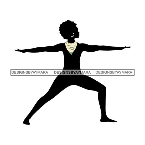 Afro Woman Silhouette Doing Yoga Meditating Relax Meditate .SVG Cutting Files For Silhouette Cricut and More!