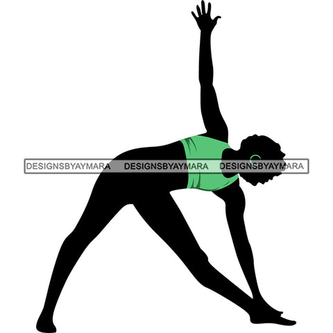 Afro Woman Silhouette Doing Yoga Meditating Relax Meditate .SVG Cutting Files For Silhouette Cricut and More!