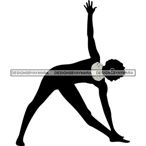 Afro Woman Silhouette Doing Yoga Meditating Relax Meditate .SVG Cutting Files For Silhouette Cricut and More!