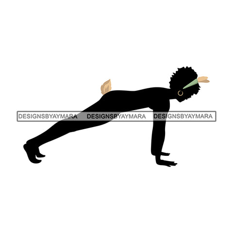 Afro Woman Silhouette Doing Yoga Meditating Relax Meditate .SVG Cutting Files For Silhouette Cricut and More!