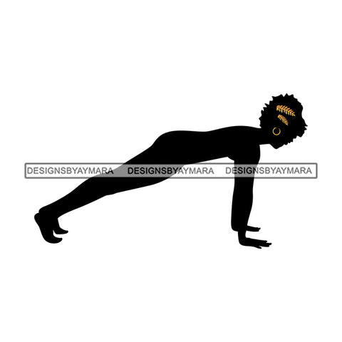 Afro Woman Silhouette Doing Yoga Meditating Relax Meditate .SVG Cutting Files For Silhouette Cricut and More!