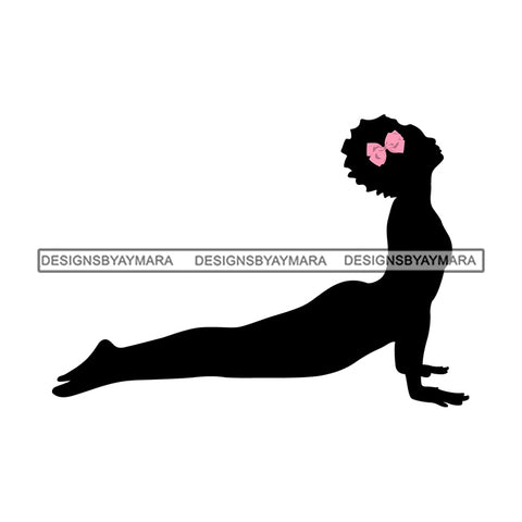 Afro Woman Silhouette Doing Yoga Meditating Relax Meditate .SVG Cutting Files For Silhouette Cricut and More!