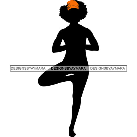 Afro Woman Silhouette Doing Yoga Meditating Relax Meditate .SVG Cutting Files For Silhouette Cricut and More!