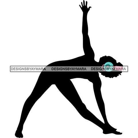 Afro Woman Silhouette Doing Yoga Meditating Relax Meditate .SVG Cutting Files For Silhouette Cricut and More!