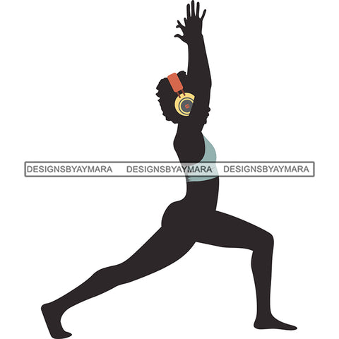 Afro Woman Silhouette Doing Yoga Meditating Relax Meditate .SVG Cutting Files For Silhouette Cricut and More!