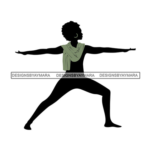 Afro Woman Silhouette Doing Yoga Meditating Relax Meditate .SVG Cutting Files For Silhouette Cricut and More!