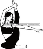 Woman Doing Yoga Meditation Wellness Meditate Relax Inhale Exhale Pose Position .SVG Cutting Files For Silhouette Cricut and More!