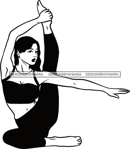 Woman Doing Yoga Meditation Wellness Meditate Relax Inhale Exhale Pose Position .SVG Cutting Files For Silhouette Cricut and More!