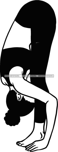 Woman Doing Yoga Meditation Wellness Meditate Relax Inhale Exhale Pose Position .SVG Cutting Files For Silhouette Cricut and More!