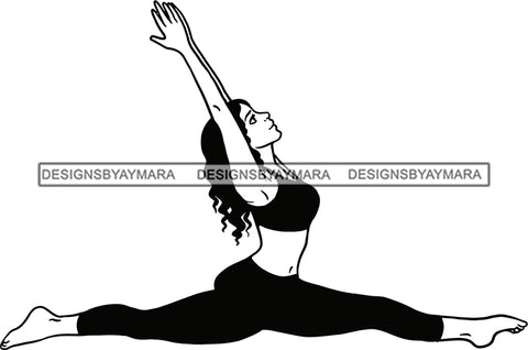Woman Doing Yoga Meditation Wellness Meditate Relax Inhale Exhale Pose Position .SVG Cutting Files For Silhouette Cricut and More!