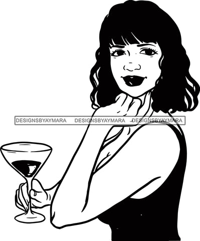 Woman Drinking Wine Relax Chilling Free Stress Feeling Fine Like a Red Wine Alcohol Drinker SVG Cutting Files For Silhouette Cricut and More!