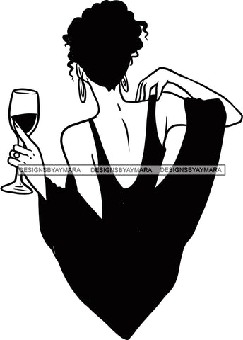 Woman Drinking Wine Relax Chilling Free Stress Feeling Fine Like a Red Wine Alcohol Drinker SVG Cutting Files For Silhouette Cricut and More!