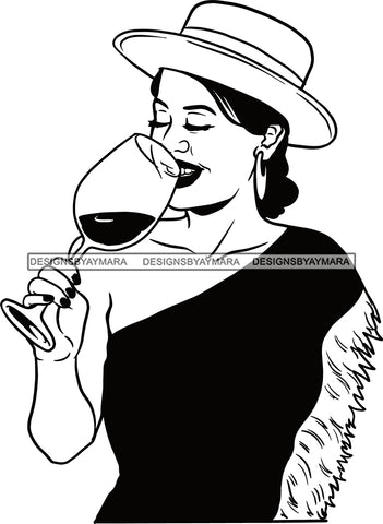 Woman Drinking Wine Relax Chilling Free Stress Feeling Fine Like a Red Wine Alcohol Drinker SVG Cutting Files For Silhouette Cricut and More!