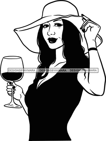 Woman Drinking Wine Relax Chilling Free Stress Feeling Fine Like a Red Wine Alcohol Drinker SVG Cutting Files For Silhouette Cricut and More!