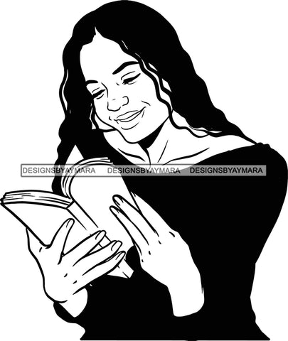 Woman Reading A Book Education Smart Classy Lady Drinking Coffee Wine .SVG Cutting Files For Silhouette Cricut and More!