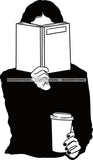 Woman Reading A Book Education Smart Classy Lady Drinking Coffee Wine .SVG Cutting Files For Silhouette Cricut and More!