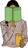 Woman Reading A Book Education Smart Classy Lady Drinking Coffee Wine .SVG Cutting Files For Silhouette Cricut and More!