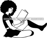 Woman Reading A Book Education Smart Classy Lady Drinking Coffee Wine .SVG Cutting Files For Silhouette Cricut and More!