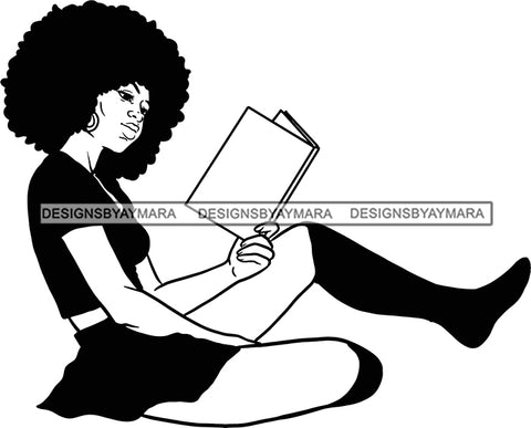 Woman Reading A Book Education Smart Classy Lady Drinking Coffee Wine .SVG Cutting Files For Silhouette Cricut and More!