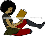 Woman Reading A Book Education Smart Classy Lady Drinking Coffee Wine .SVG Cutting Files For Silhouette Cricut and More!