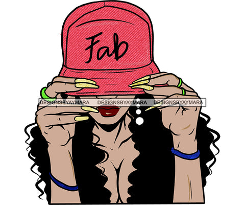 Black Goddess Boss Lady Nubian Portrait Fab Cap Nails Sexy Woman Curly Hair Style  SVG Cutting Files For Silhouette  Cricut