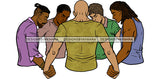Afro Black White Men Praying God Togetherness Religious Unity Faith  SVG Cutting Files For Silhouette Cricut