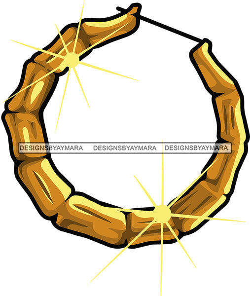 Bamboo Hoop Earrings Personalized  Accessory SVG Cutting Files For Silhouette Cricut More