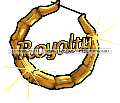 Royalty Bamboo Hoop Earrings Personalized  Accessory SVG Cutting Files For Silhouette Cricut More