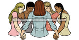 Afro Black White Women Praying God Togetherness Religious Unity Faith  SVG Cutting Files For Silhouette Cricut