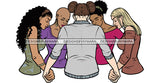 Afro Black White Women Praying God Togetherness Religious Unity Faith  SVG Cutting Files For Silhouette Cricut