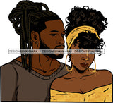 Black Couple Sexy Relationship African Ethnicity Strong Family Falling in Love Happiness Young Adult Dreadlocks Bun Hair Style  SVG Cutting Files For Silhouette and Cricut