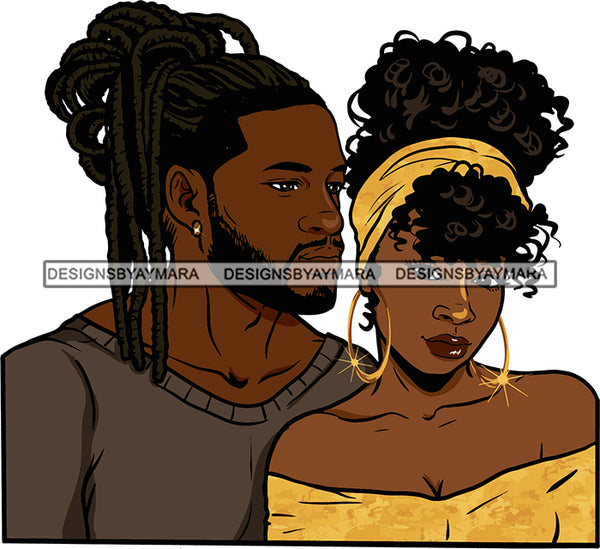 Black Couple Sexy Relationship African Ethnicity Strong Family Falling in Love Happiness Young Adult Dreadlocks Bun Hair Style  SVG Cutting Files For Silhouette and Cricut