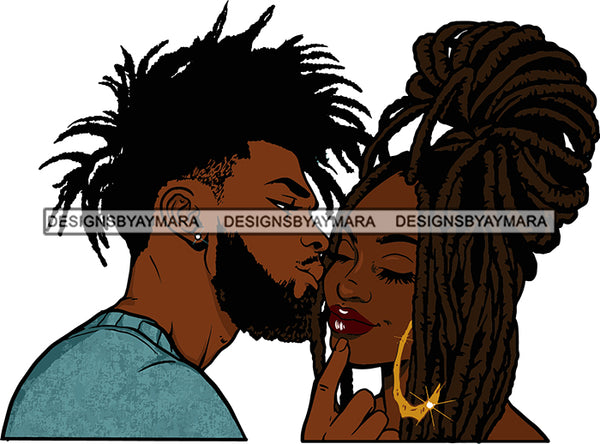 Black Couple Sexy Relationship African Ethnicity Strong Family Falling in Love Happiness Young Adult  Dreadlocks Hair Style SVG Cutting Files For Silhouette and Cricut
