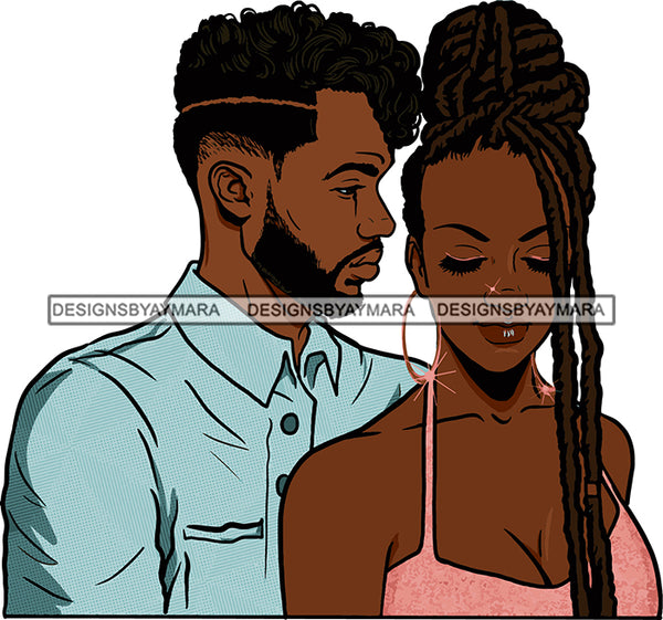 Black Couple Sexy Relationship African Ethnicity Strong Family Falling in Love Happiness Young Adult Dreadlocks Hair Style  SVG Cutting Files For Silhouette and Cricut