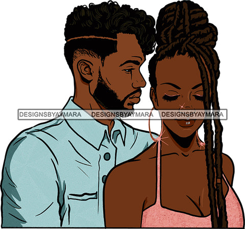 Black Couple Sexy Relationship African Ethnicity Strong Family Falling in Love Happiness Young Adult Dreadlocks Hair Style  SVG Cutting Files For Silhouette and Cricut