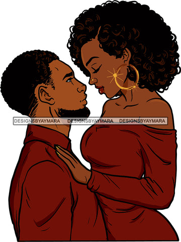 Black Couple Sexy Relationship African Ethnicity Matching Colors Strong Family Falling in Love Happiness Young Adult SVG Cutting Files For Silhouette and Cricut