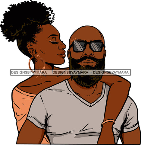 Black Couple Sexy Relationship African Ethnicity Strong Family Falling in Love Happiness Young Adult SVG Cutting Files For Silhouette and Cricut