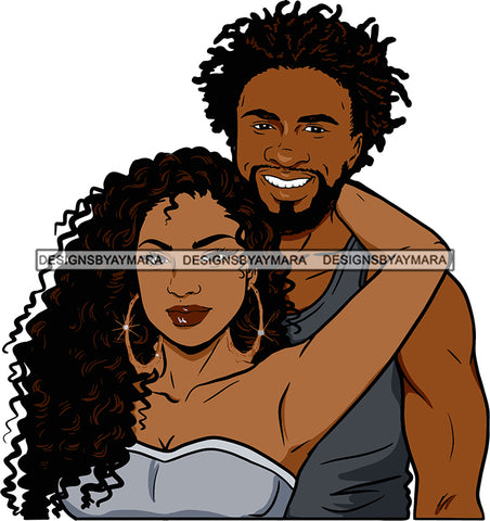 Black Couple Sexy Relationship African Ethnicity Strong Family Falling in Love Happiness Young Adult SVG Cutting Files For Silhouette and Cricut