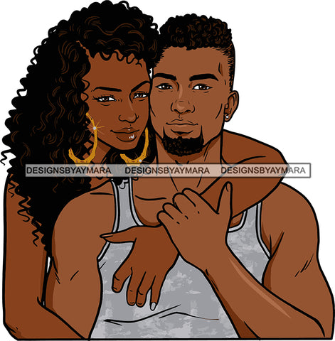 Black Couple Sexy Relationship African Ethnicity Strong Family Falling in Love Happiness Young Adult SVG Cutting Files For Silhouette and Cricut