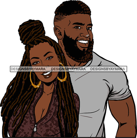 Black Couple Sexy Relationship African Ethnicity Strong Family Falling in Love Happiness Young Adult Dreadlocks SVG Cutting Files For Silhouette and Cricut