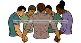 Afro Black White Men Praying God Togetherness Religious Unity Faith  SVG Cutting Files For Silhouette Cricut