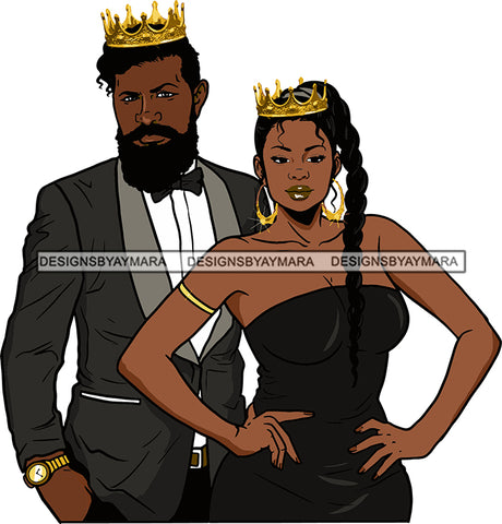 Black Couple Sexy Relationship African King Queen Bamboo Earrings Crown Family Falling in Love Young Adult SVG Cutting Files For Silhouette and Cricut