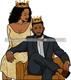Black Couple Sexy Relationship African King Queen Bamboo Earrings Crown Family Falling in Love Young Adult SVG Cutting Files For Silhouette and Cricut